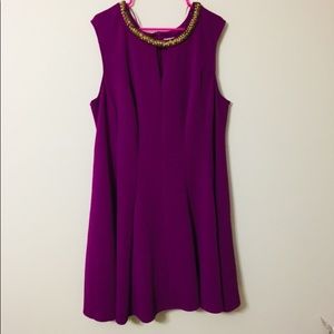 Studio One Gold Jewelry Neckline Dress